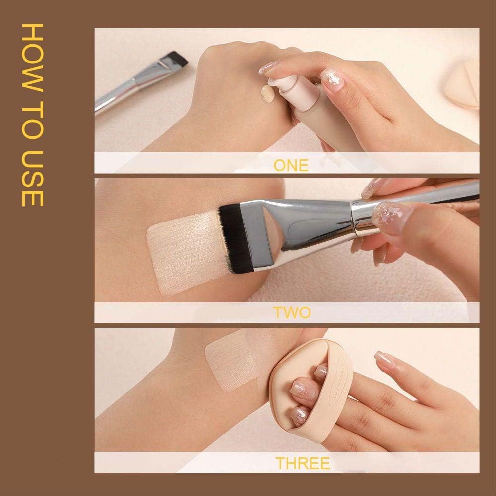 COSLUXE Flat Foundation Brush, Flat Head Foundation Brush for Liquid Makeup, Foundations' Brush Set for Liquid, Cream Foundation's Concealer Brush's Makeup Brushes 2 - Pcs - Image 6