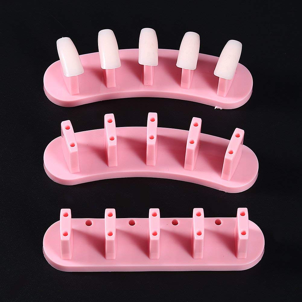NAILWIND 3pcs False Nail Art Tips Practice Display Stand Tool with 10 pcs False Nail Tips for Gel Nail Polish DIY Nail Training Tools - Image 6