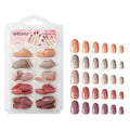 NAILWIND 120 Pcs Soft Gel Nails | Medium Round Artificial Nails Extensions | Combo in 5 Colors With Glue Stickers | Acrylic Nails Press ons for Women Girls (02)