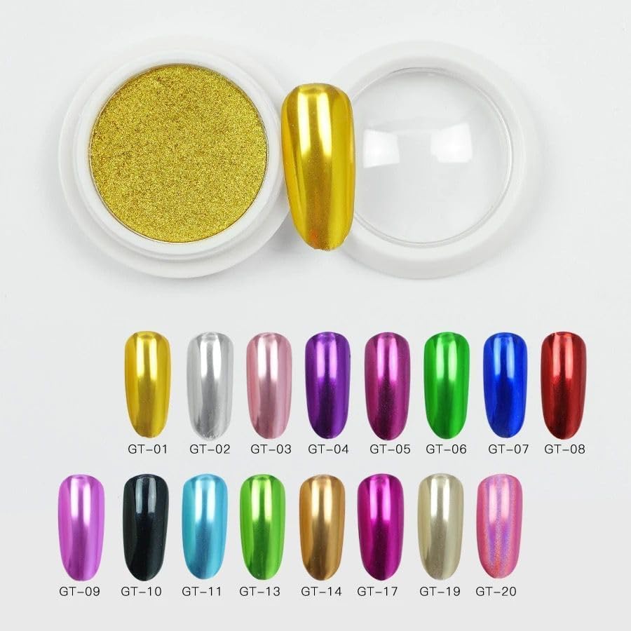NAILWIND Mirror Chrome Nail Powder Set - 12 Colors Metallic Holographic Chrome Nail Powder Purple Green Red Rose Gold Nail Chrome Powder for Gel Nails Manicure Nail Art Chrome Powder Gifts for Women - Image 5