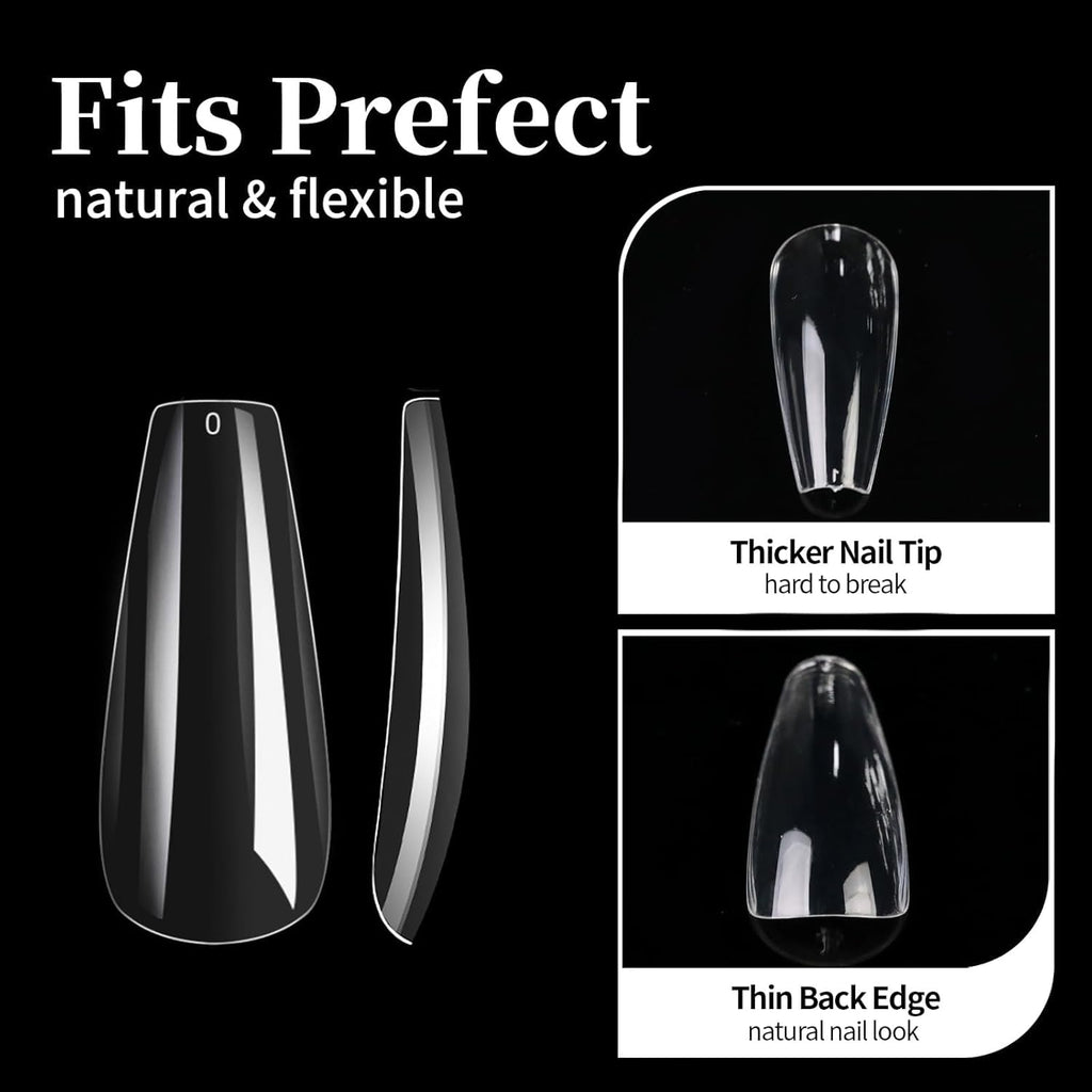 NAILWIND Nail Tips, soft Gel Full Cover Nails,550Pcs Coffin Soft Gel Nail Tips, Medium Coffin Press On Nails, 11 Sizes Full Cover Acrylic False Nail Tips, for Beginner and Professional Home Salon Diy Medium Coffin - Image 8
