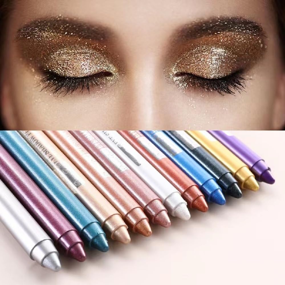 My Colors Eyeshadow Stick Set, 12Pcs Shimmer Cream Eyeshadow Pen High Pigmented Eye Shadow Stick Waterproof Long Lasting Eye Makeup Gift for Women Girls - Image 7