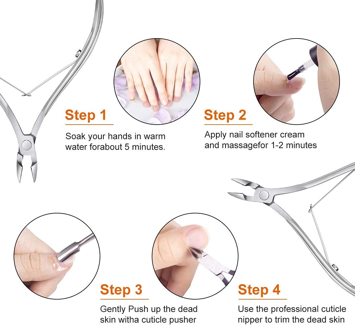 COSLUXE Cuticle Nippers Cuticle Scissors Trimmer & Remover - Stainless Steel | Extremely Sharp | Best Hand Care Professional Manicure Tool - Image 3