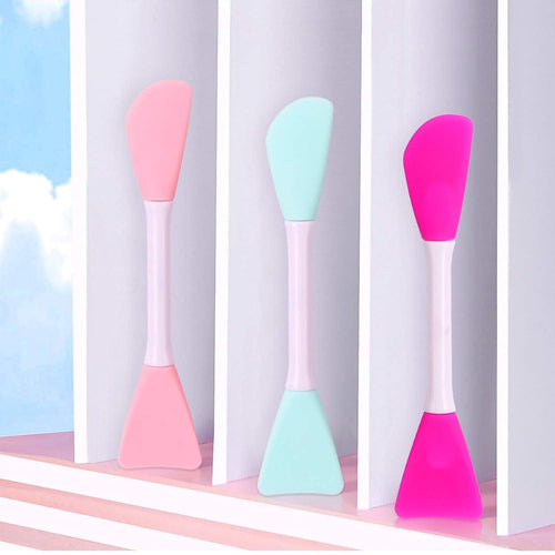 Cosluxe 2 pcs Mask Applicator Silicone Face Brush Face Mud Cream,Clay Mask,DIY,Modeling Masks Brushes DIY Mud Mixing Spatula Double-end Handheld Scoop Skin Care Make up Foundation - Image 2