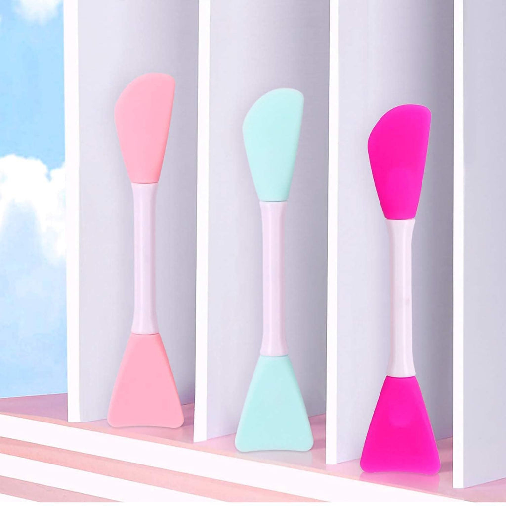 Cosluxe 4pcs Mask Applicator Silicone Face Brush Face Mud Cream,Clay Mask,DIY,Modeling Masks Brushes DIY Mud Mixing Spatula Double-end Handheld Scoop Skin Care Make up Foundation - Image 2