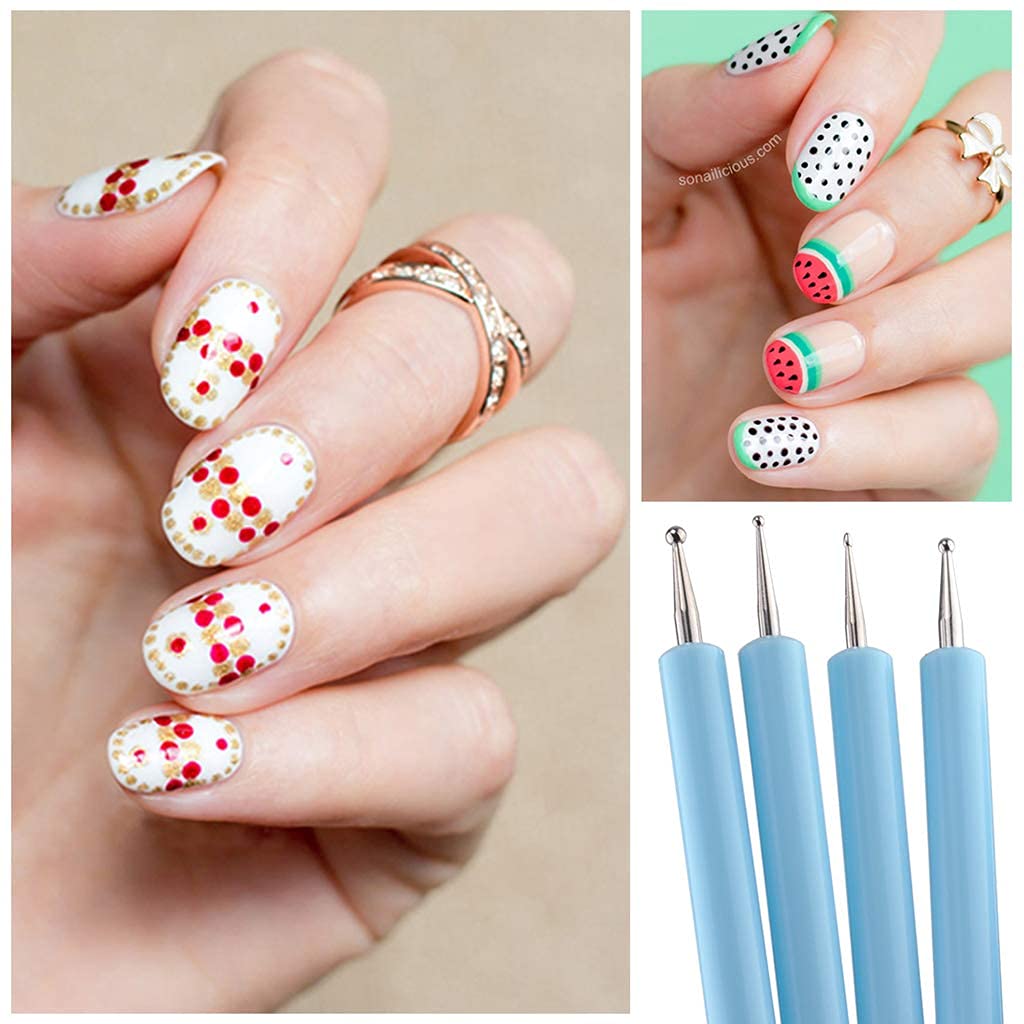 NAILWIND Silicone Clay Sculpting Tool Nail Art Dotting Tools, Pen Dual Head UV Gel Carving Pen, Nail Silicone Brushes Set ,Pottery Clay Sculpting Tools Modeling Painting Drawing Tool DIY Art Craft (Blue, 5 pcs) - Image 3