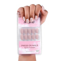 NAILWIND 24pcs Press on Nails | Matte Natural French Short False Nails | Acrylic Full Cover Nails | Natural Fake Nails Delicate & Comfortable for Women and Girls (V-33)