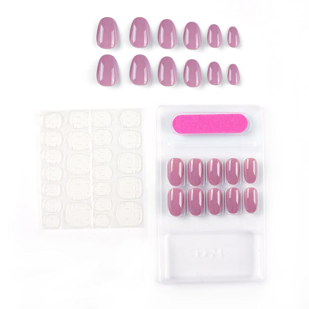 NAILWIND 24pcs Press on Nails | Natural French Short False Nails | Acrylic Full Cover Nails | Natural Fake Nails Delicate & Comfortable for Women and Girls (V-24) - Image 4