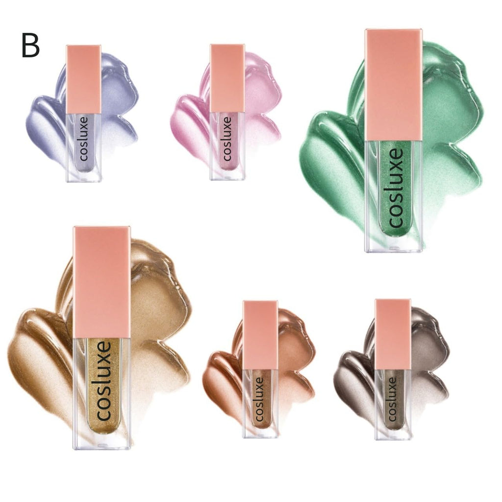 COSLUXE 6 pcs Glitter Liquid Eyeshadow Set, 6 Colors Metallic Glitter Shimmer Smokey Eye Looks Waterproof Long Lasting EyeShadow Makeup Kits (B) - Image 2