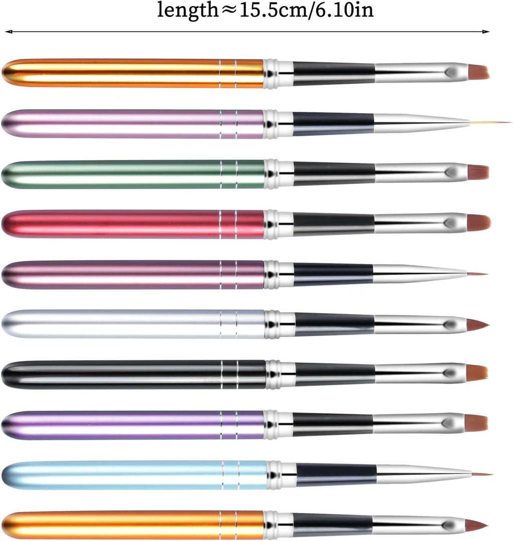 NAILWIND Nail Art Brushes 10 PCS Acrylic Nail Brushes UV Gel Painting Brush Pens Liner Brushs, for Home Nail Salon DIY Manicure Acrylic Nail Art Design - Image 2