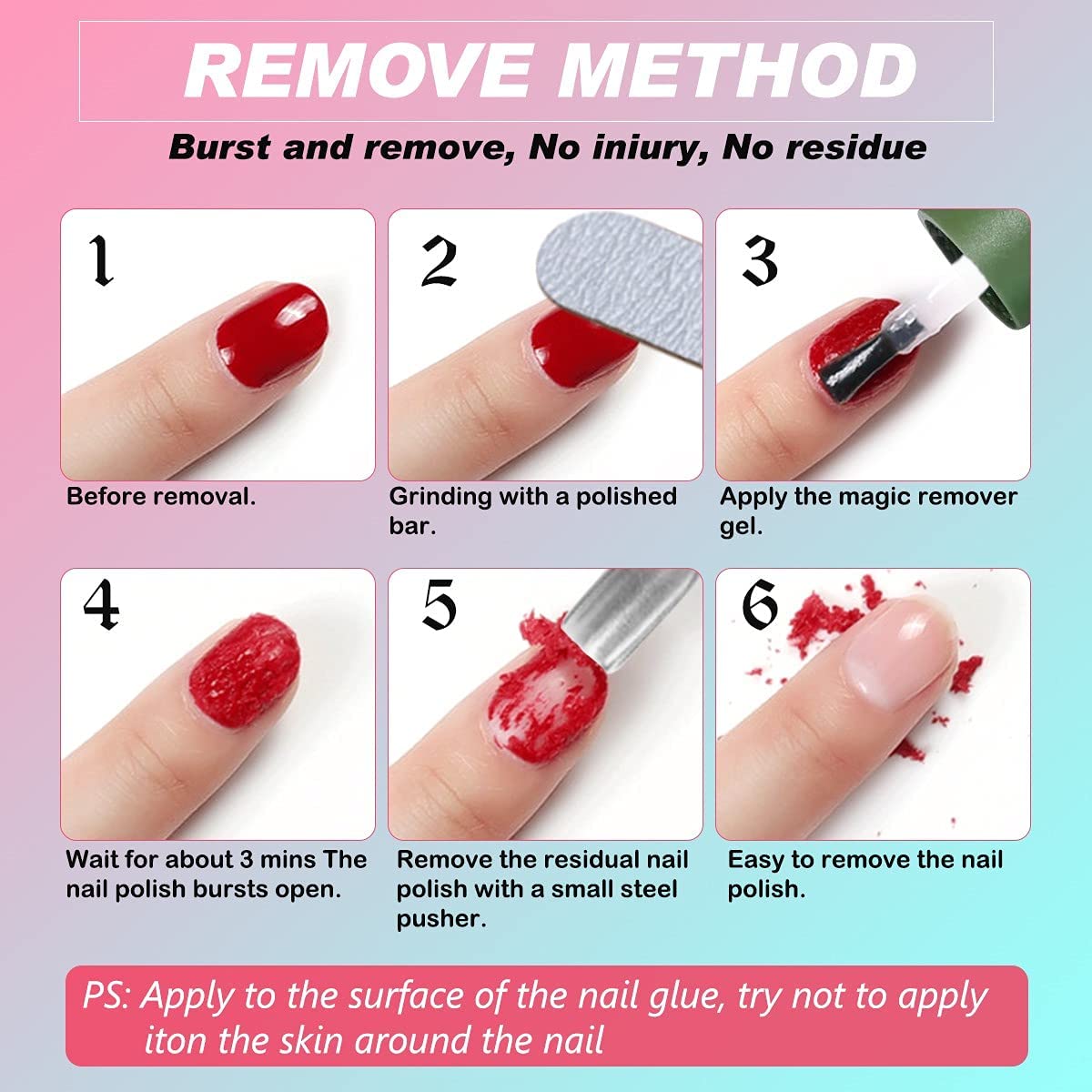NAILWIND Gel Nail Polish Remover, Professional Remove Gel Nail Polish, Magic Remove Soak-Off Gel Polish, Peel Off In 2-5 Minutes, No Need for Foil, Soaking or Wrapping - Image 5