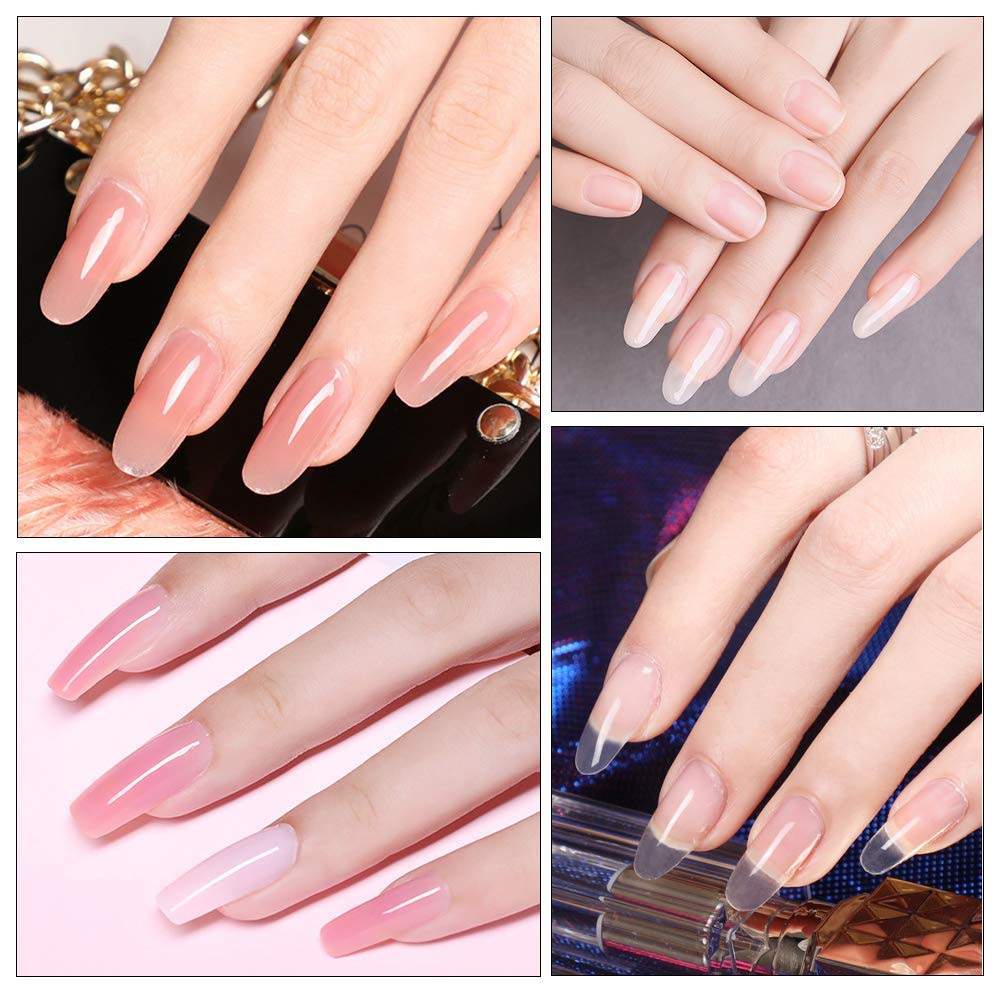 NAILWIND 100Pcs Poly Gel False Nail Tips, Nail Extension Form for Poly Nail Gel Nail Extension, Full Cover Uv Acrylic Nail Art Mold Fake Nails Extension Transparent Pack Of 1 - Image 9