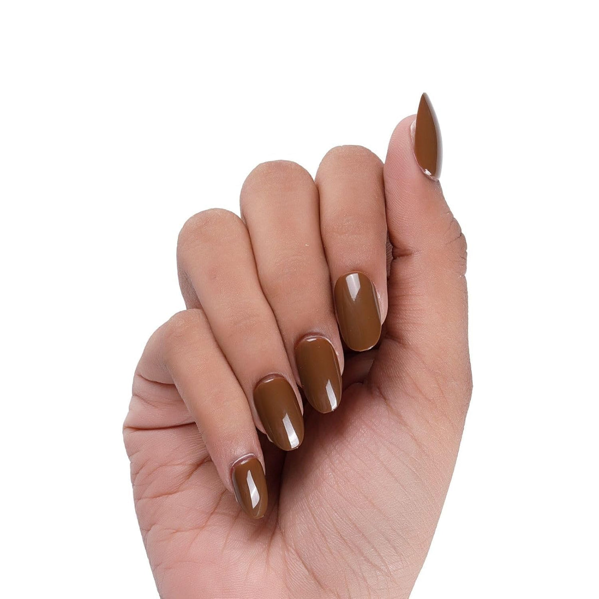NAILWIND 24 Press on Nails | Natural French Short False Nails | Acrylic Full Cover Nails | Natural Fake Nails Delicate & Comfortable for Women and Girls (V-16) - Image 5