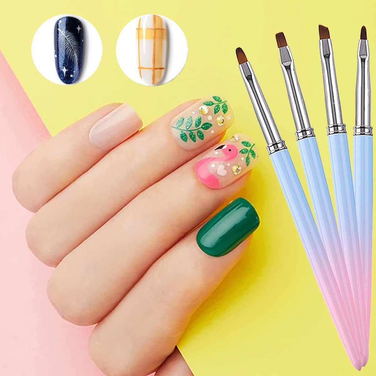 NAILWIND Nail Art Brushes,5 Pcs Round&Angled Nail Brushes for on the Cuticles, Nail Brush, Finger nail Brushes for Nail Art and Designs - Image 6