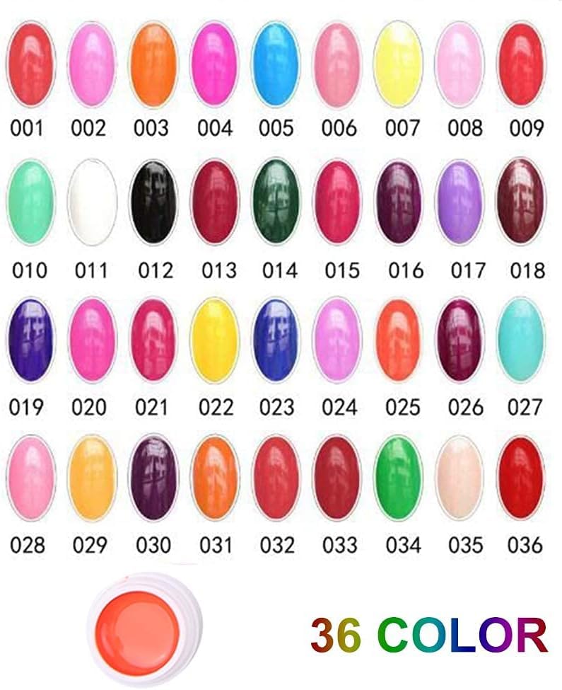 NAILWIND Gel Nail Polish, 36 Colors 8ML Nail Art Pigment Set Gel Polish Solid Glue Extension Gel With One Nail Brush One Nail File for Nail Art DIY Design - Image 9
