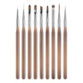 NAILWIND 9pcs Acrylic Thin Nail Art Brushes, Nail Brush For Nail Art, Fine Nail Art Brushes For Gel Nails, Nail Polish Brush And Cleaning Brush 3D Nail Decorating Brush For Diy Nail Art Tools
