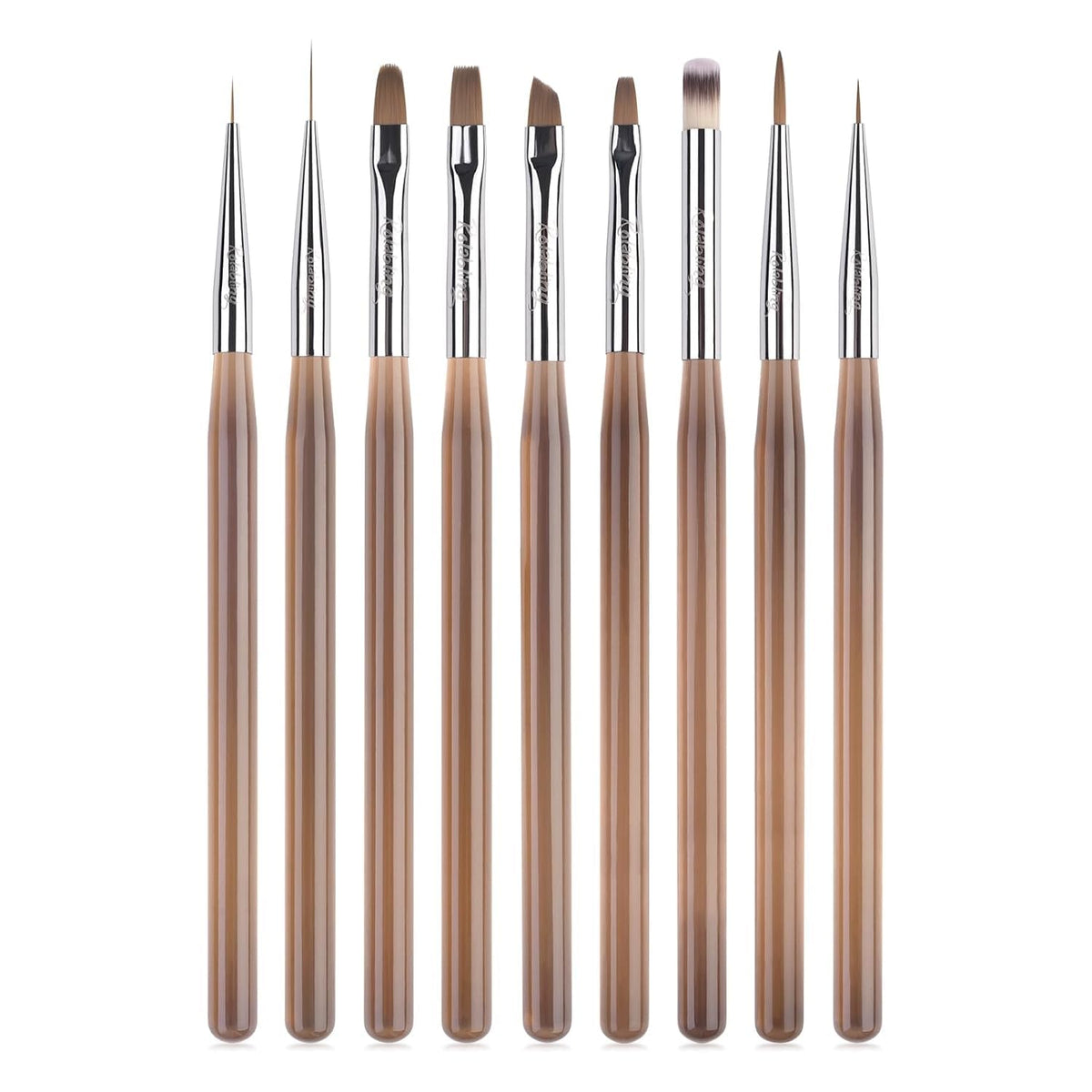 NAILWIND 9pcs Acrylic Thin Nail Art Brushes, Nail Brush For Nail Art, Fine Nail Art Brushes For Gel Nails, Nail Polish Brush And Cleaning Brush 3D Nail Decorating Brush For Diy Nail Art Tools