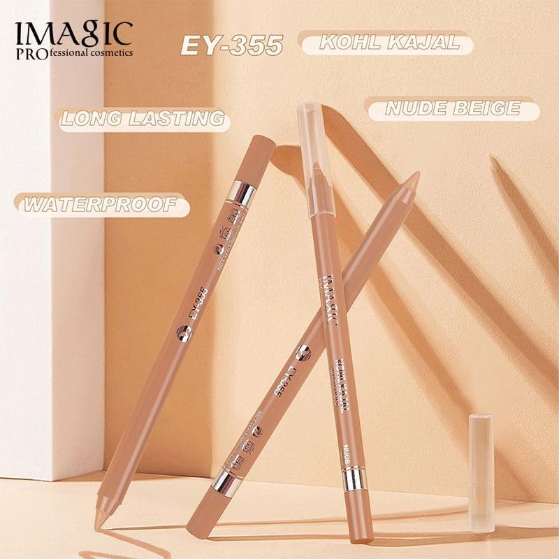 COSLUXE IMAGIC IMAGIC Nude Beige Kohl Matte Kajal Pencil Waterproof 1.3g | Long-Lasting, Smudge-Proof Eyeliner for Bold & Precise Eye Makeup - Image 7