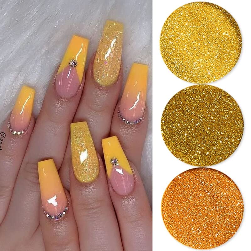 NAILWIND Nail Glitter Powder, Chrome Nail Powder, Metallic Mirror Powder, for Woman Girls,Nails Decoration,Nail Art Manicure,Nail Designs (6 Pcs Set, Gold) - Image 8