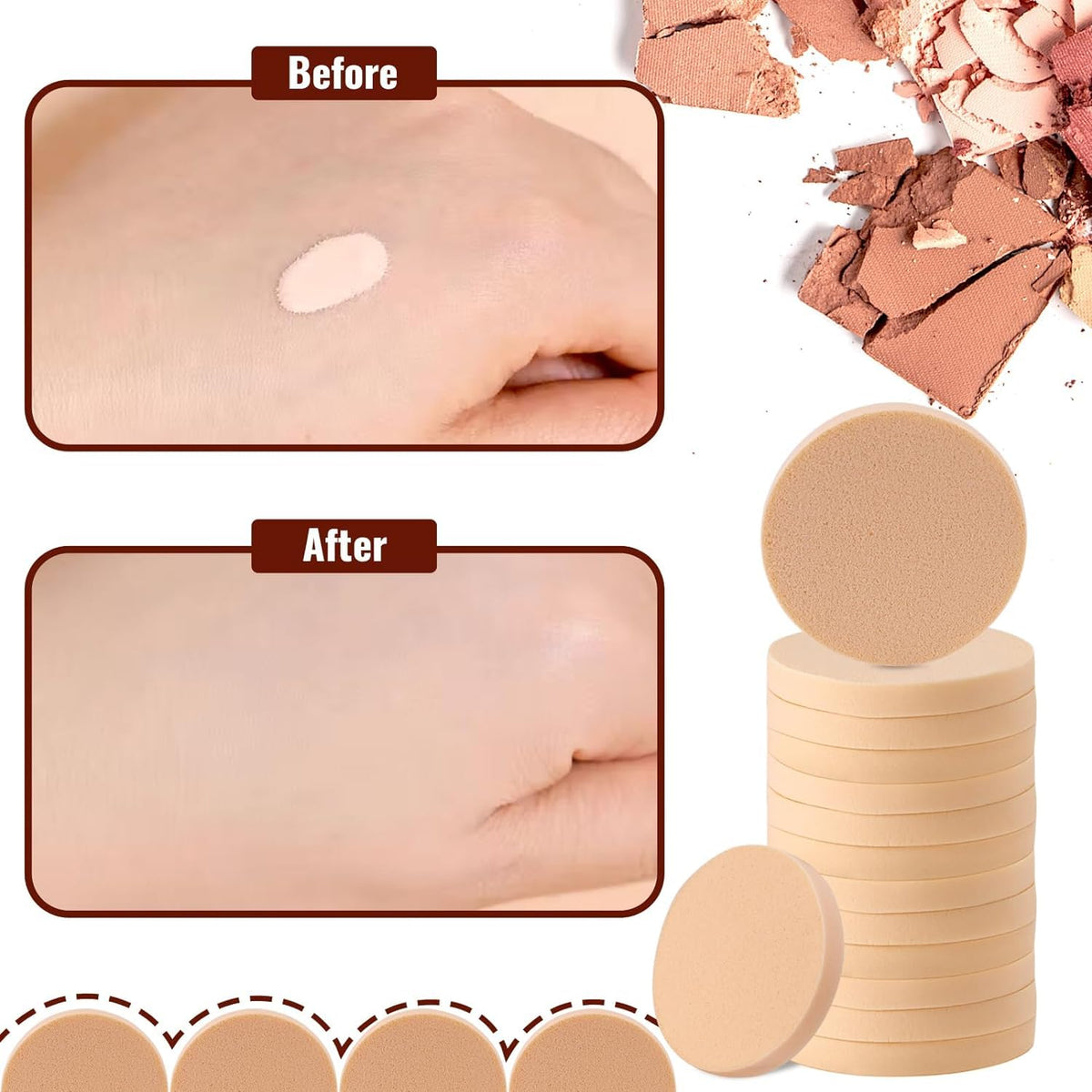 Cosluxe Professional 6 in 1 Makeup Sponge Multicolored Cotton Pad Applicator Foundation Makeup Blender Powder Buff Sponge Cosmetic Puff Women's & Girls Cosmetic Makeup Beauty pack of 1 - Image 6