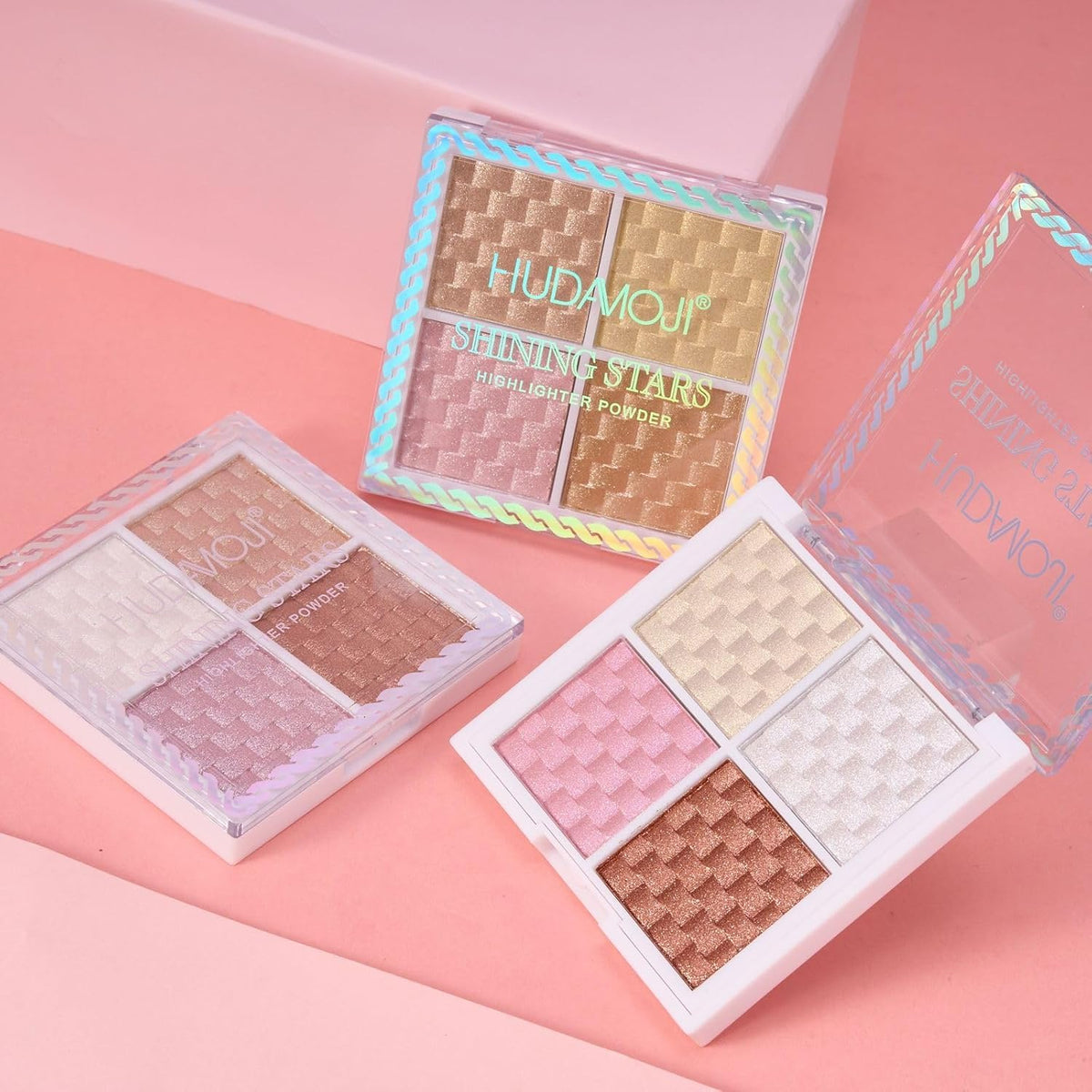 HUDAMOJI Shining Stars Highlighter Powder Palette, Shimmer Finish, Highlighter Powder (03, 30g) - Image 5