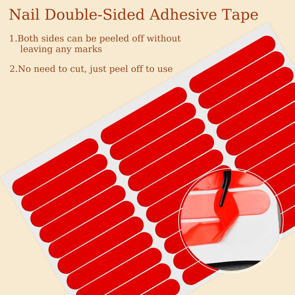 NAILWIND 3 Sheets 90 Pcs Double Sided Tape for Nails Display Double Sided Tape for Press on Nails Adhesive Clear Mounting Tape for Nail Packaging Supplies - Image 2