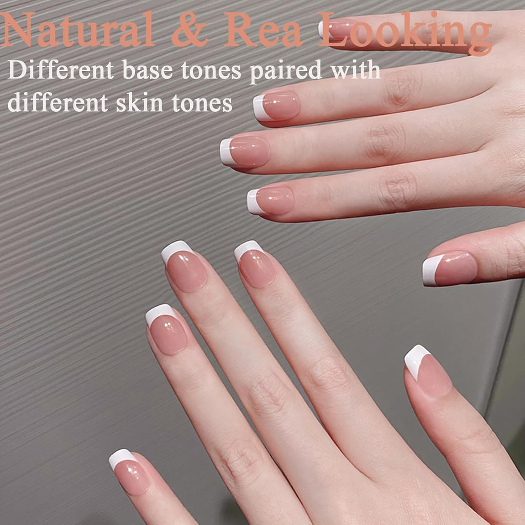 NAILWIND 9 Color Press On Nails Fake Nail 216 Pcs, French tip press-on nails, Press on Nail, Artificial Nail Extensions Combo in Multicoloured, Full Cover Glossy Nude False Acrylic Nails for Women Girls (02) - Image 9
