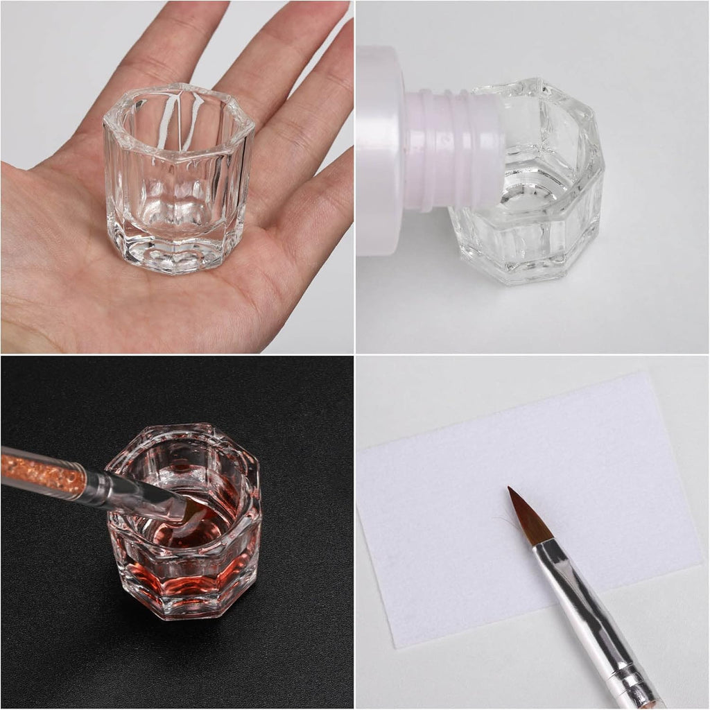 NAILWIND Dappen Dish Cups for Nail Art Acrylic Liquid Clear Glass Nail Monomer Liquid Bowl Dampen Dish Powder Holder, Acrylic Glass Jar for Nails pack of 1 - Image 5