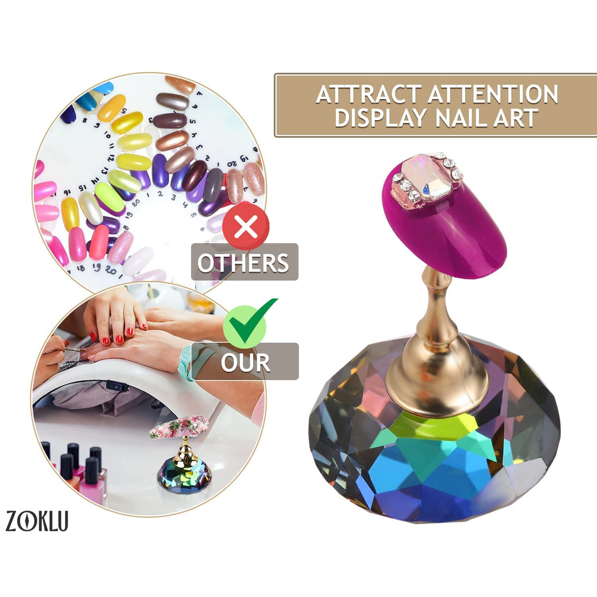 NAILWIND Nail Art Tip Holder Stand, Acrylic Stands for Display Magnetic Nail Polish Finger for Nails Practice Stand Nails Art Display Stand Set - Fingernails Press on tips - Image 9