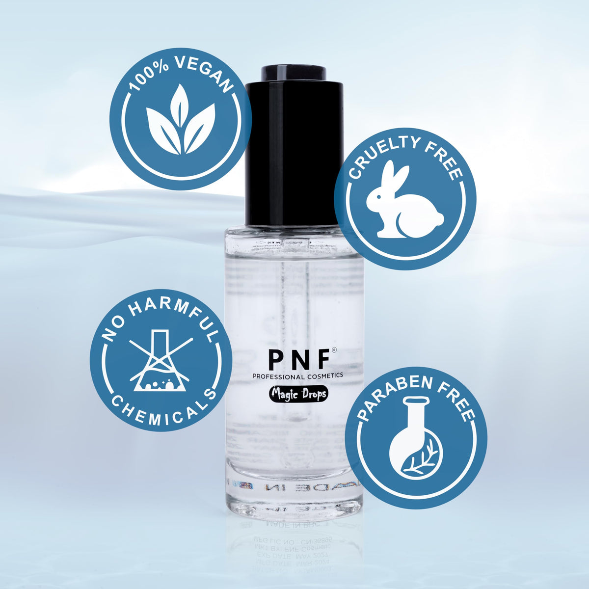 PNF PROFESSIONAL Magic Drop Primer for Face Makeup 30ml | Long Lasting Waterproof | Matte Finish | Clear | All Skin Types - Image 3