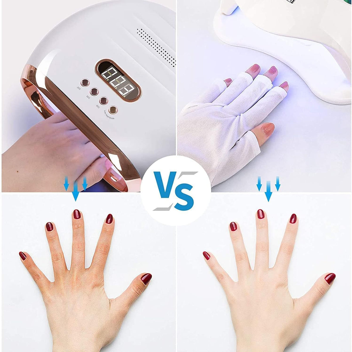 NAILWIND Anti UV Gloves - LED Nail Art Lamp Protection, White - Image 7