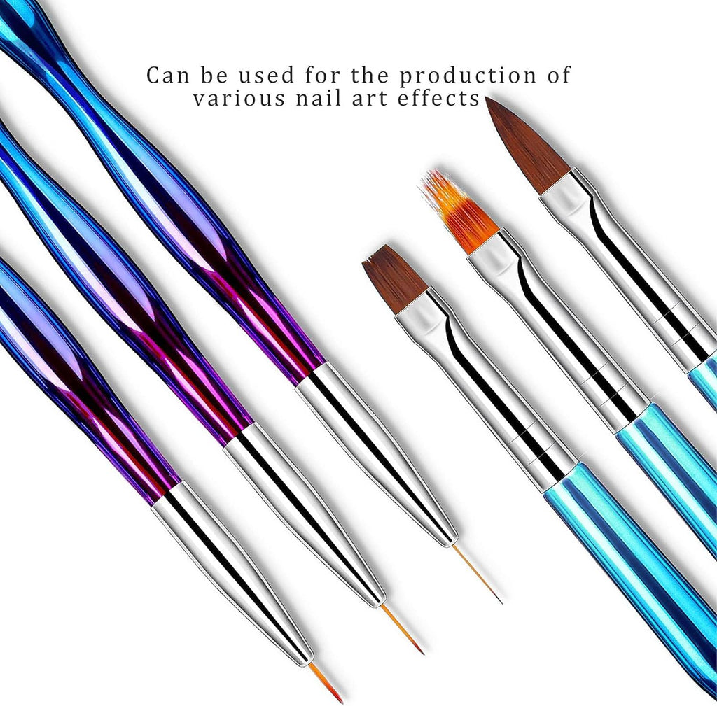 NAILWIND 3pcs Nail Liner Brush, Double Ended Nail Art Brushes, Nail Art Brush Set, Nail Art Painting Drawing Brush, Gel Nail Brush Set, Nail Art Painting for Nail Accessories, Nail Design - Image 3