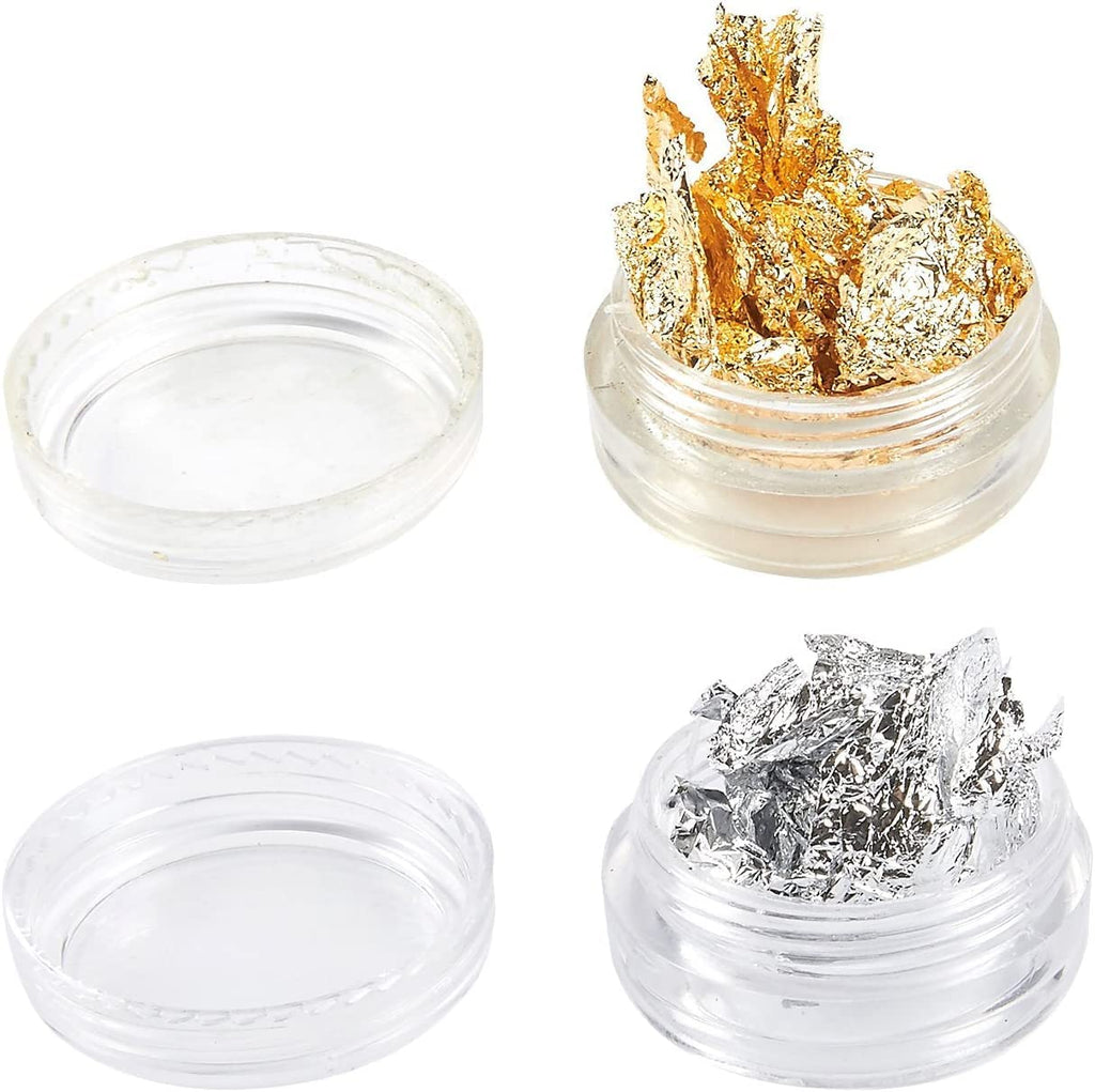 NAILWIND Foil Flakes for Resin Art Foil Nail Art Set 12 Pack, Nail Accessories for Foil Transfer, Nail Paillette for Decoration, Flake and Mirror Effect Gold and Silver - Image 2