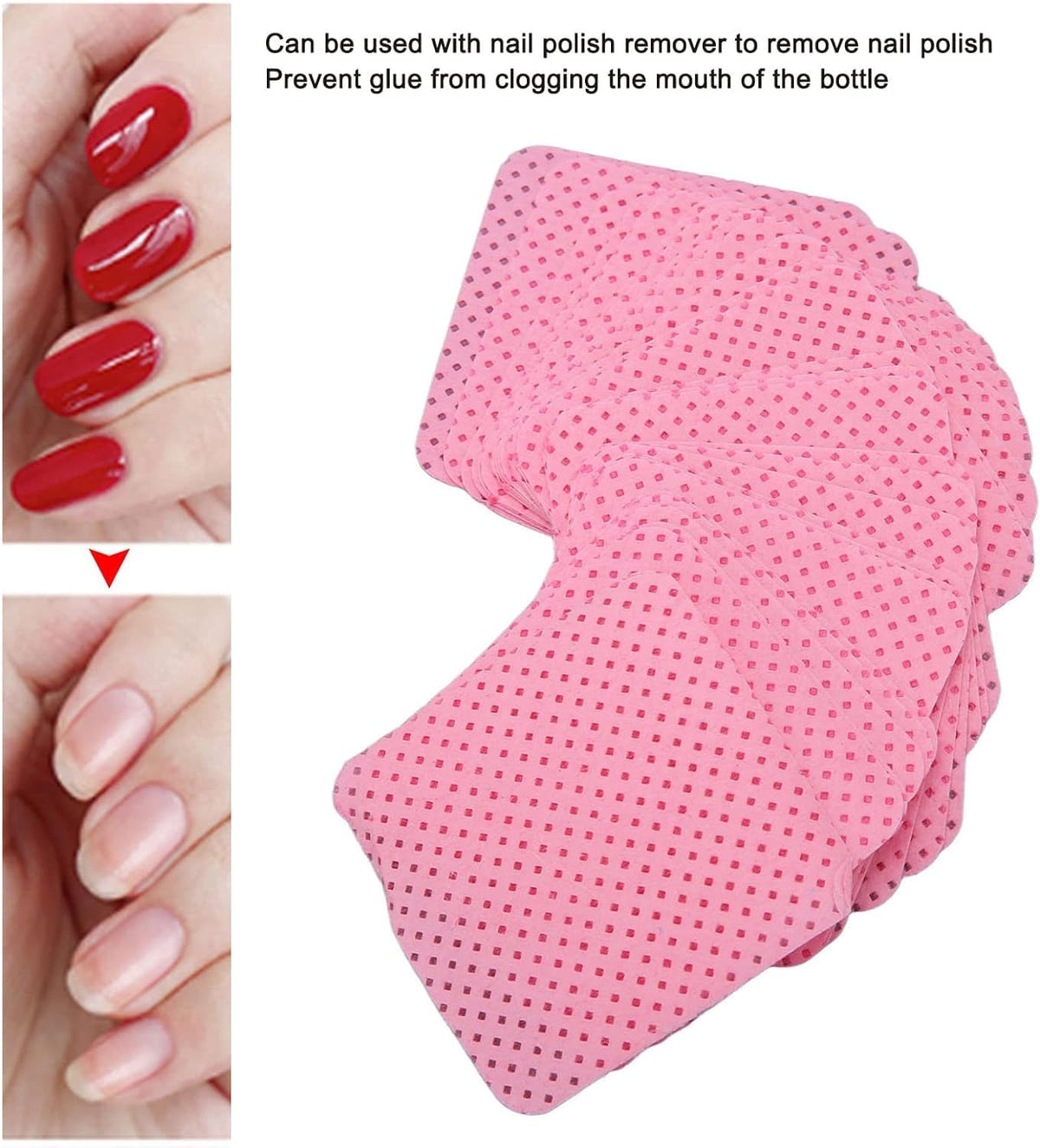 NAILWIND Lint Free Wipes, Cotton Pads for Nail Polish Removal, Eyelash Glue Cleaner, Extension Tool (Pink, 200-PCS) - Image 7