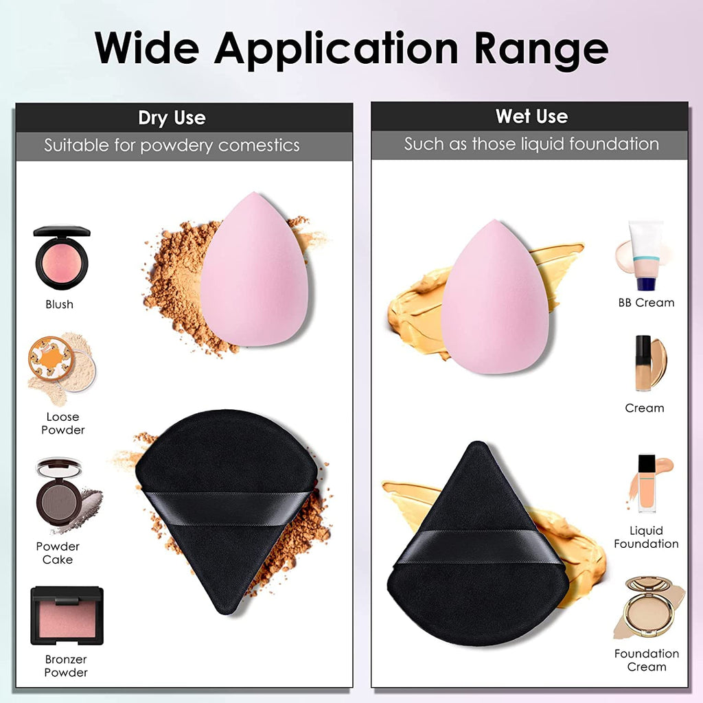 My Colors 6 Pieces Powder Puff Soft Face Triangle Makeup Puff for Loose Powder Body Cosmetic Foundation Sponges Beauty Blender Makeup Tool Multicolors - Image 7