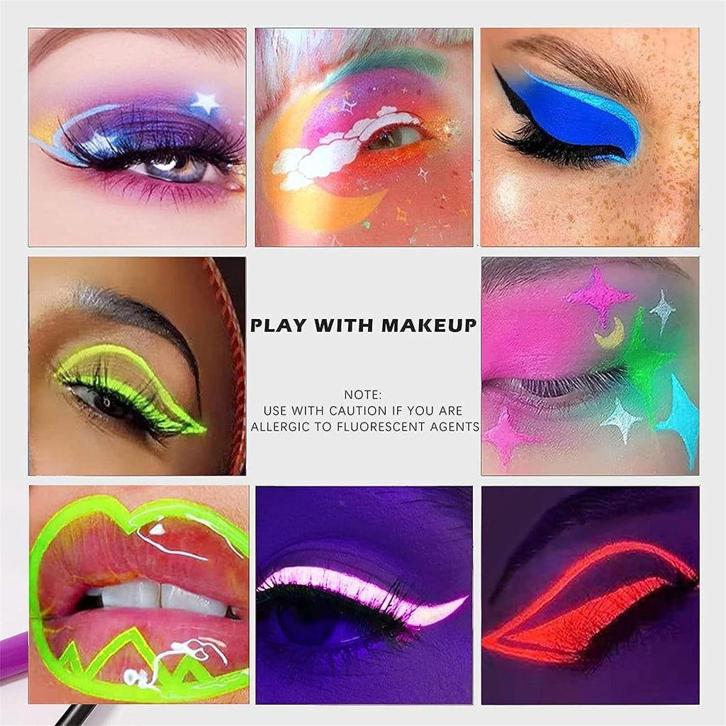 My Colors Colorful Liquid Eyeliner Set, 12 colors Matte Neon Eyeliner Pigmented Waterproof Smudgeproof Long Lasting Eye Liner Eye Makeup Gift Kit for Women C, 12 Pcs - Image 9