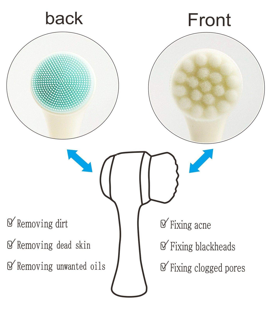 Cosluxe 2-in-1 Facial Cleansing Brush with Makeup Headband – Deep Clean Manual Face Brush for Women, Soft Silicone & Bristle Cleaner - Image 5