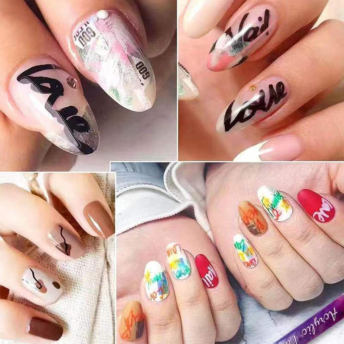 NAILWIND 12 Colors Nail Art Pens, 3D Painted Drawing Nail Graffiti Pen, Liner Nail Point Quick Dry & Waterproof Nail Art DIY Painting Pen, Doting Flower Letter Abstract Lines Details Pen Nail Art Kit - Image 4