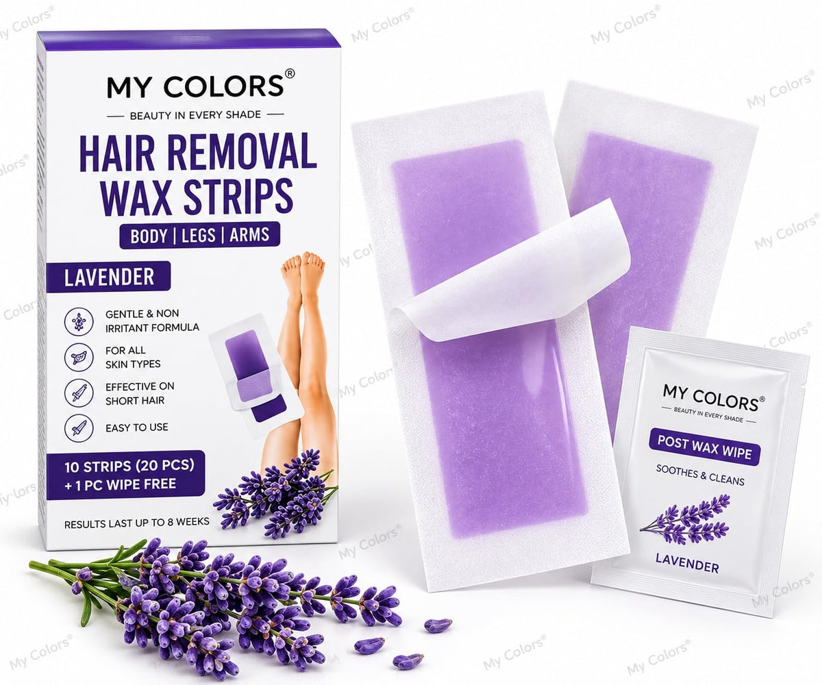 MY COLORS Hair Removal Wax Strips, Aloe Vera, 10 Strips (20 Pcs) - Image 7