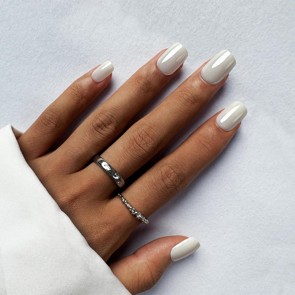 NAILWIND Almond Press On Nails Medium, Soft Gel Mirror Designs Glossy Ombre Nails with Nail Glue, Semi-Transparent Reusable Glue On in 15 Sizes - 30PCS Stick On Nail Kit, Acrylic Nail for Women 25 - Image 8