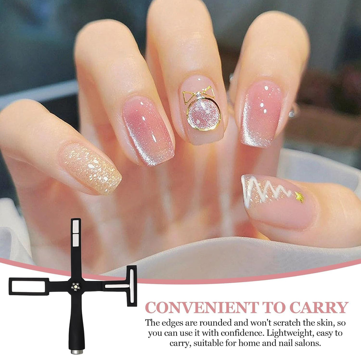NAILWIND 5 in 1 Magnet for Cat Eye Gel Nail Polish | Nail Art Magnet | Multifunctional Magnetic Nail Tool | Nail Design Tools, Nail Art Accessories DIY Home Salon - Image 3