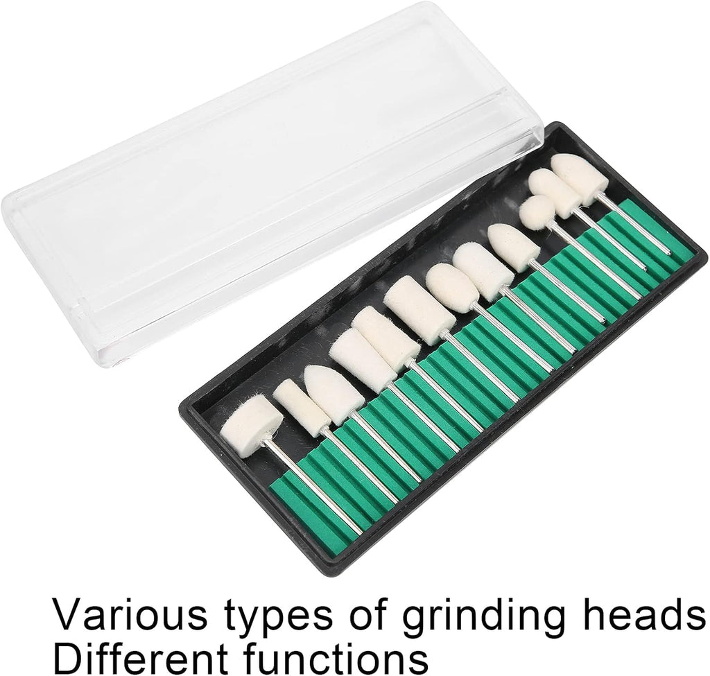 NAILWIND 12PCS Nail Drill Bits Set, Wool Felt Nail Grinding Polishing Head Portable Nail Drill Bits Set Accessory, Professional Safety Nail Drill Bits, Wool Polishing Heads for Nail Remover and Nail Polisher - Image 4