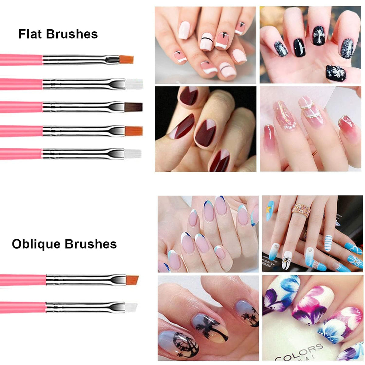 MY COLOR 20 pcs Nail Art Brushes, Nail Art Design Painting and Drawing UV Polish Brush Tool Kit, 15 pcs Nail Art Brushes Kit with 5 pcs Nail Dotting Pens, Multicolored - Image 4
