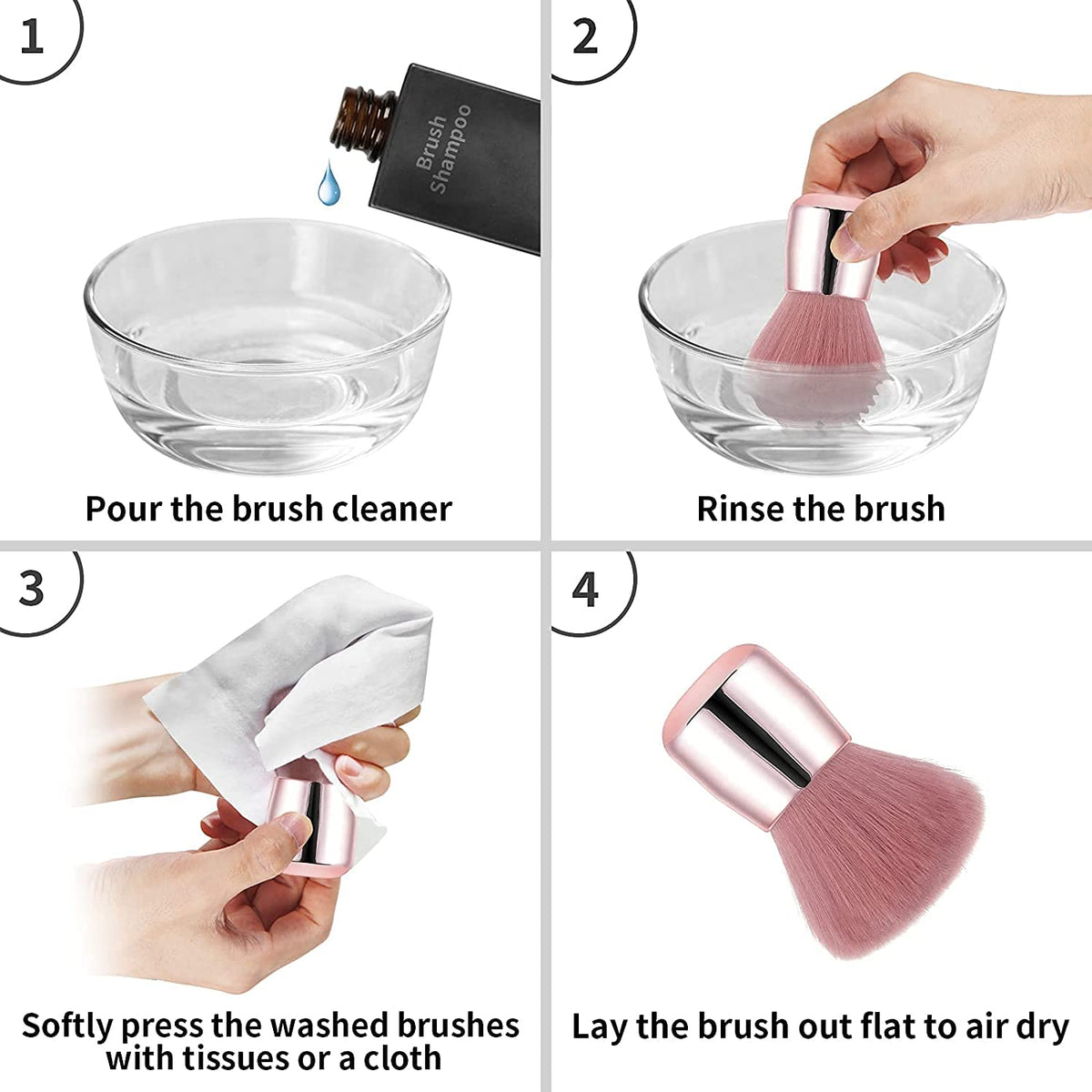 NAILWIND Nail Art Dust Powder Remover Nail Arts Dust Cleaner Brush for Makeup Powder Brushes or Acrylic UV Gel Nail Arts Kabuki Nail Brushes - Image 6