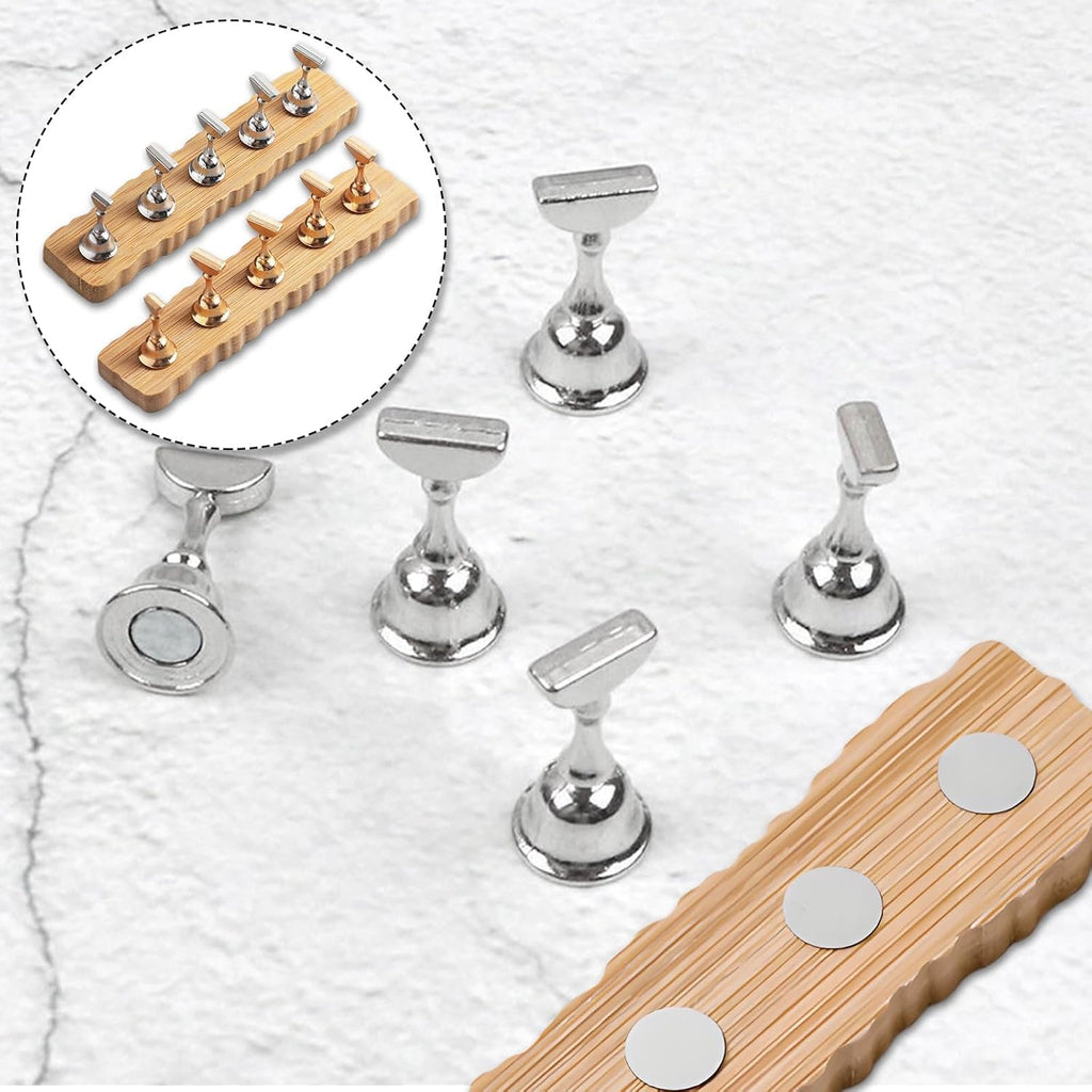 NAILWIND 10 Pcs Nail Stand Holder for Painting Nails Practice, Press on Nail Tip Stands Display Magnetic Practice Nails Arts Tools for Press ons - Image 6