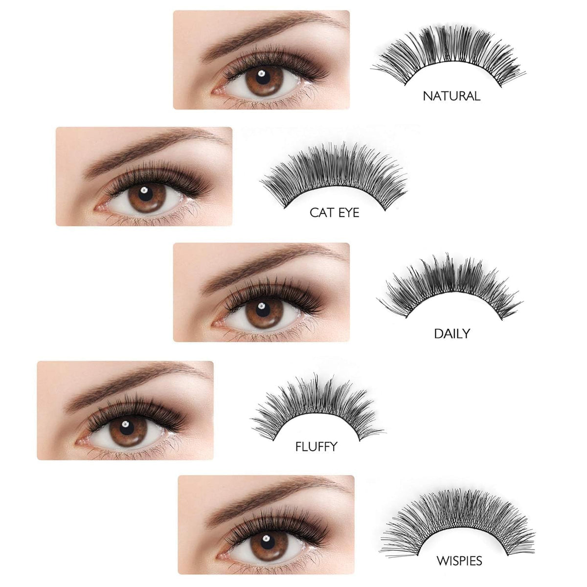 COSLUXE IMAGIC PROfessional Synthetic Fibers False Eyelashes, Natural & soft 100% Handmade 3D Eyelashes Pack 10 Pairs of 1 box (07) - Image 7
