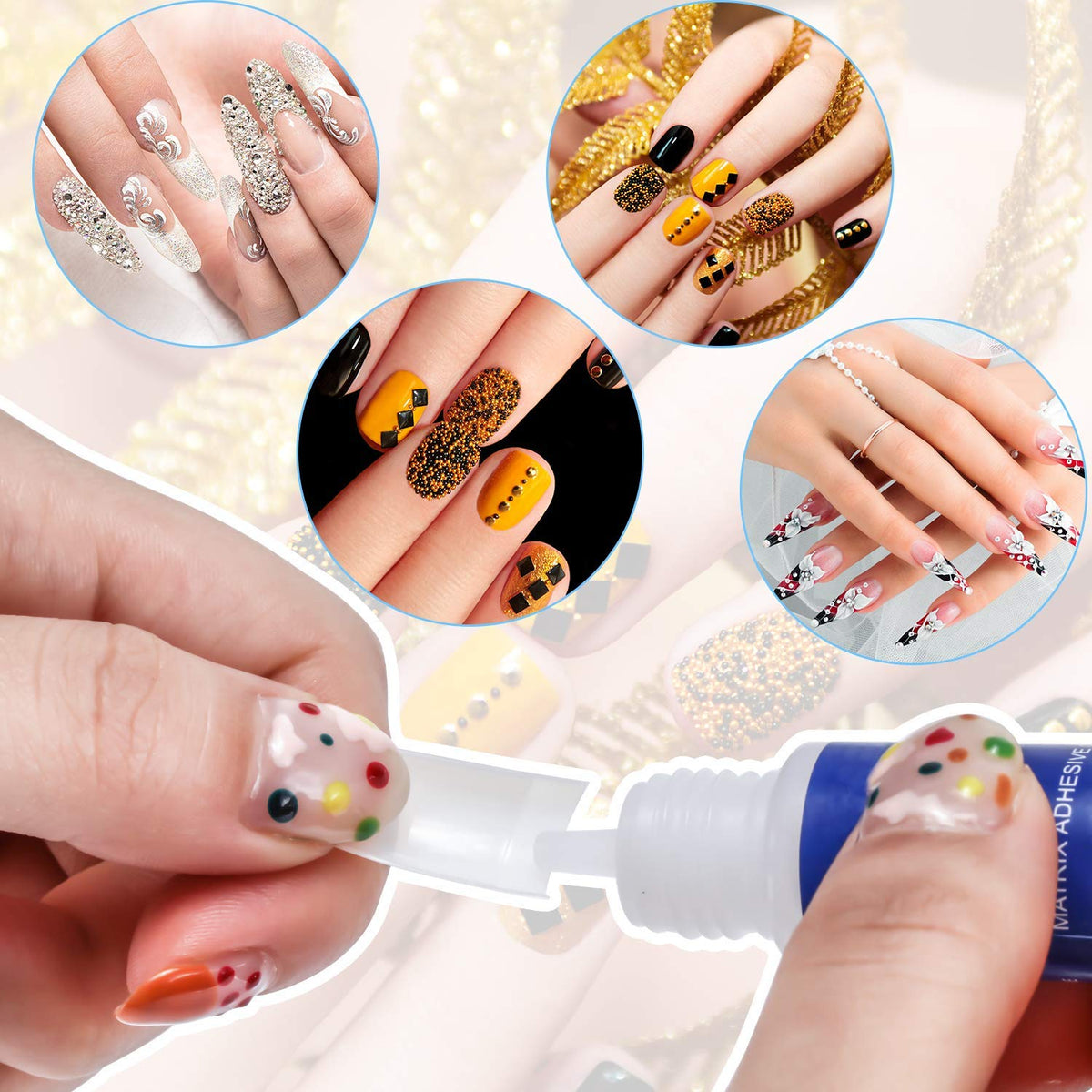 Cosluxe Professional Super Glue Stronger For Artificial Or Fake Nails, Nail Art 3g | Extra Strong for Acrylic, Waterproof Long Lasting Bond, Professional for Nail Tips (5 Pcs) - Image 4