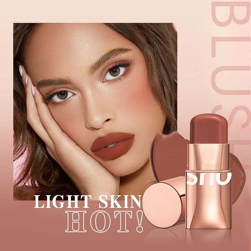 COSLUXE O TWO O Blush Stick for Cheeks Makeup,Waterproof Cream Blush Face Stick Multi-Use Lip and Cheek Tint, Lightweight Easy to Blend Natural Cream Blusher (05 - Rose Red - Obsessed) - Image 7