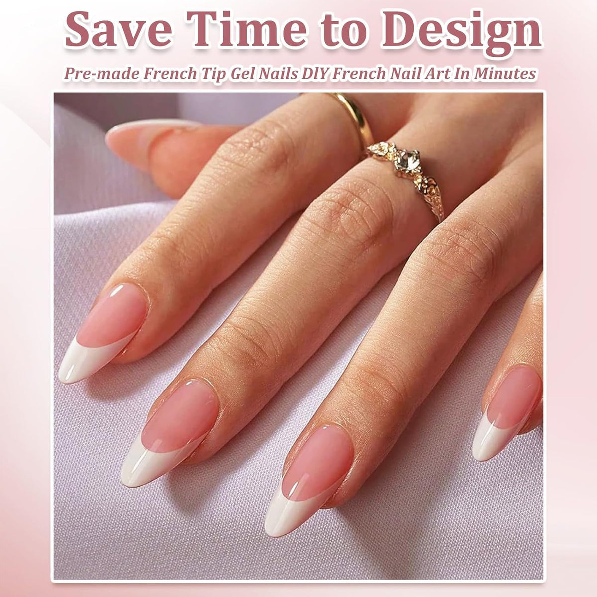 NAILWIND 9 Color Press On Nails Fake Nail 216 Pcs, French tip press-on nails, Press on Nail, Artificial Nail Extensions Combo in Multicoloured, Full Cover Glossy Nude False Acrylic Nails for Women Girls (01) - Image 8
