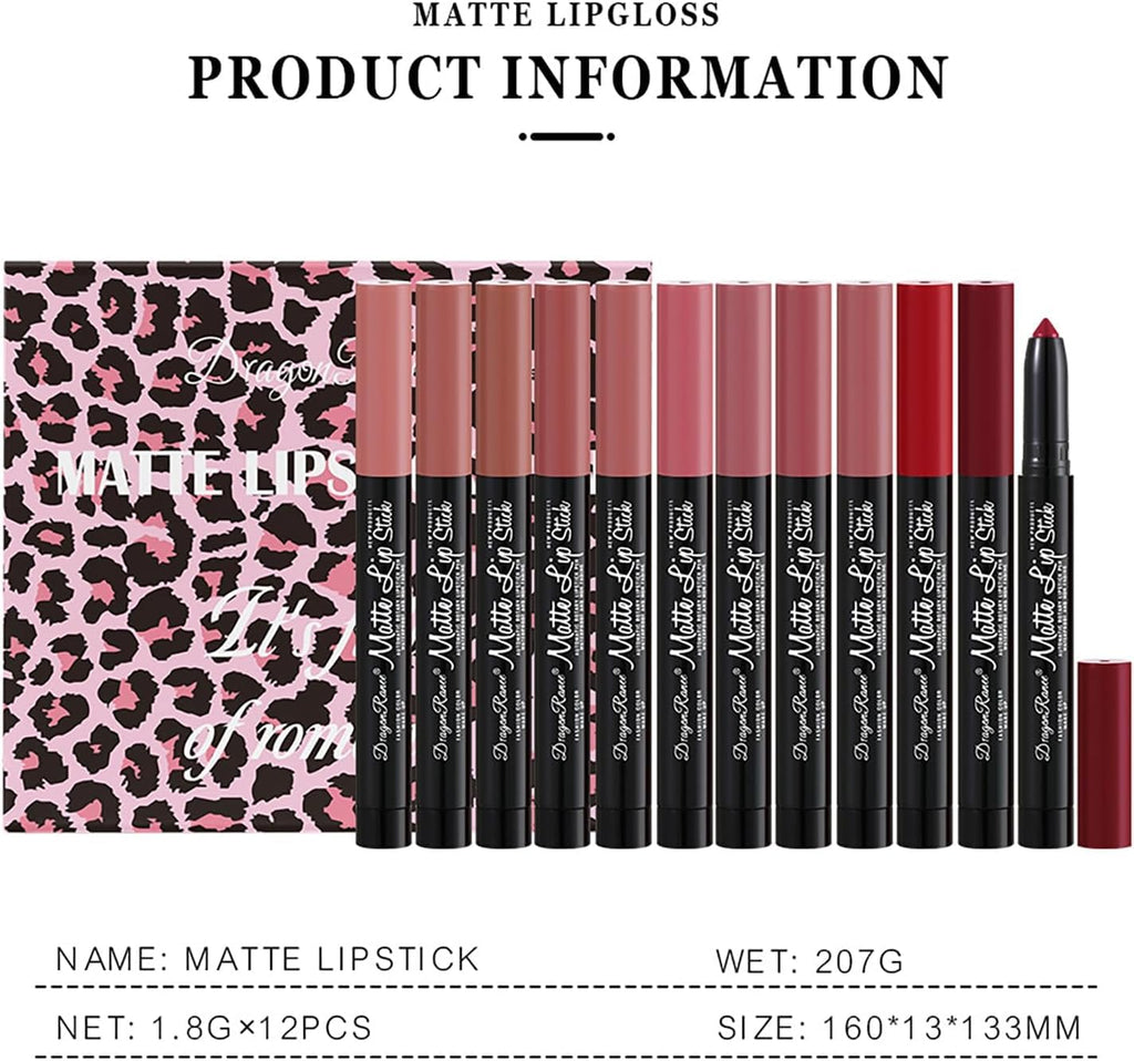 My Colors 12 Colors Crayon Lipstick Set | Long Lasting Crayon Lipstick up to 12 Hours Stay | Matte Finish | Waterproof | Won't Smudge Won't Budge Lip Crayons Matte Lipstick's Gift Set for Women - Image 6